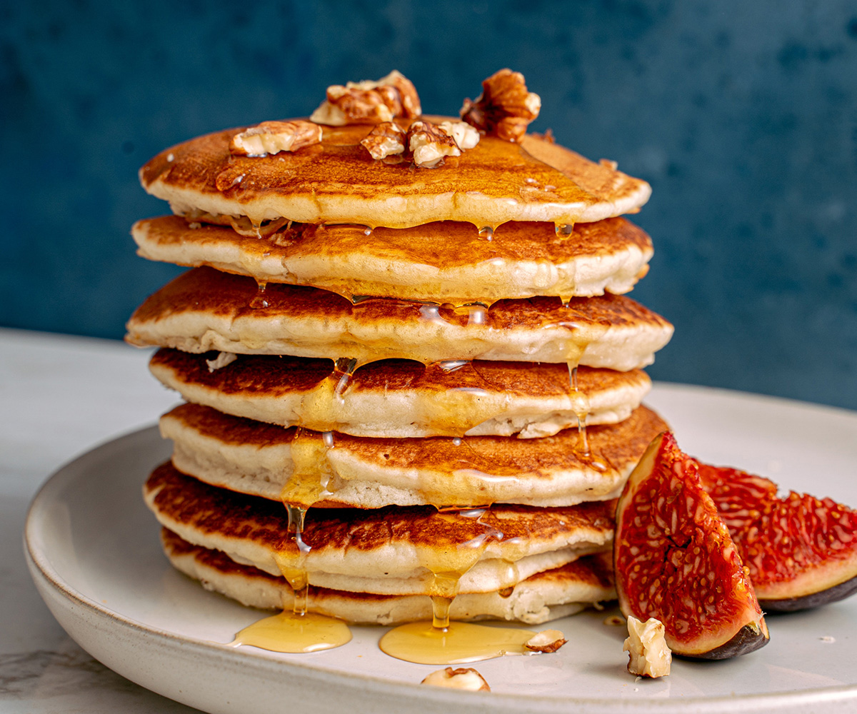 Pancakes americanos caseros a sartén Receta de Sweet Cherry- Cookpad